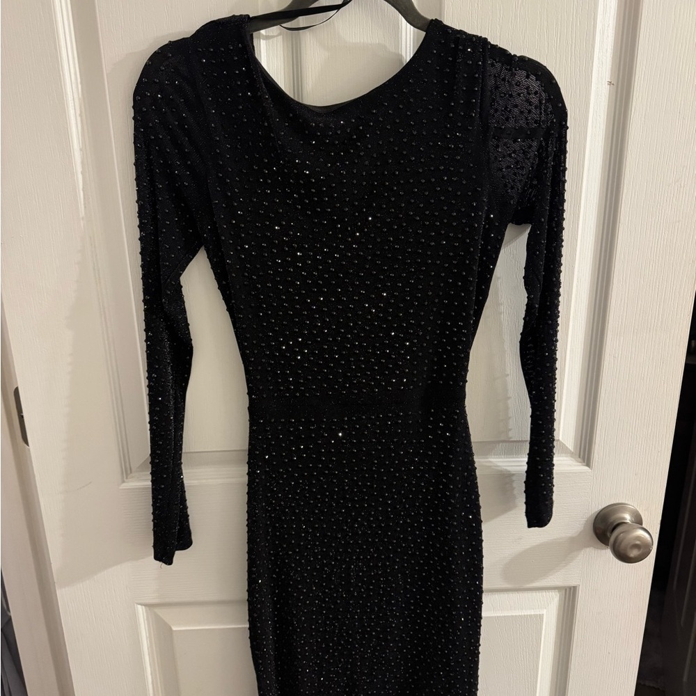 Elegant Black Studded Dress